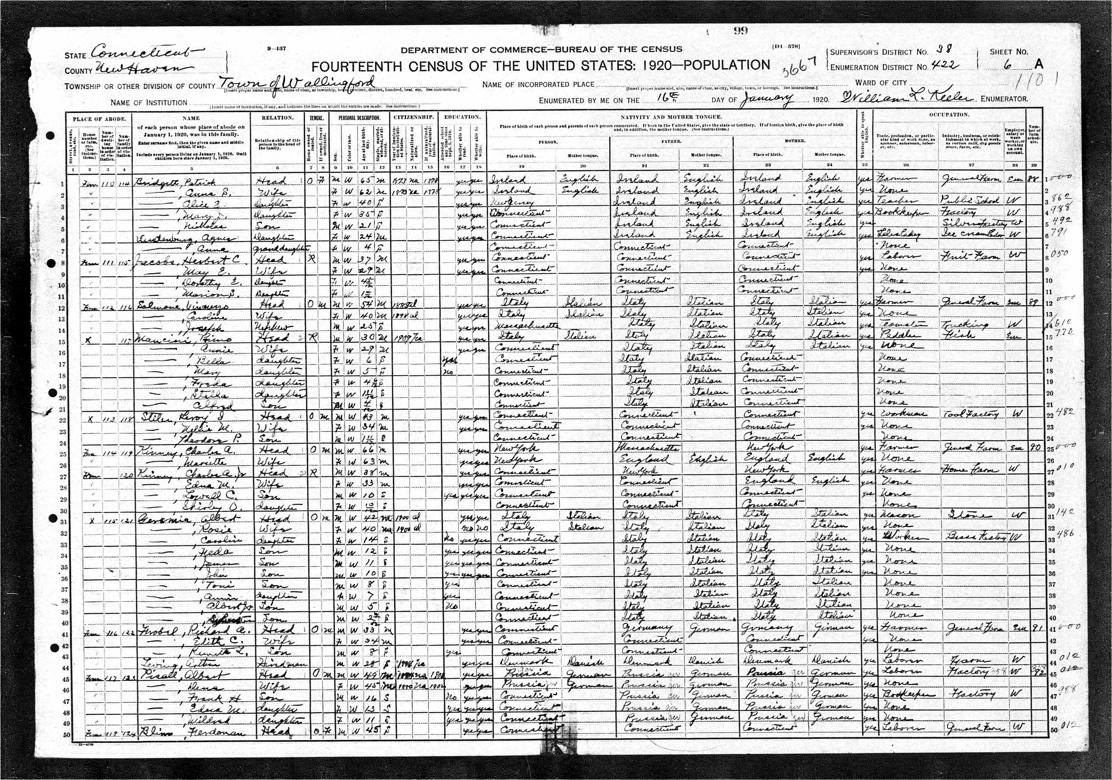 1920 u s federal census